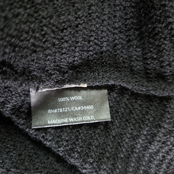 Eileen Fisher Black Wool Tunic Dress M Textured Knit V Neck Oversized Minimalist - Picture 5 of 10